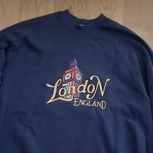 Vintage 90s London England Screen Stars Sweatshirt XL Men's Crewneck Sweater USA - Picture 2 of 4